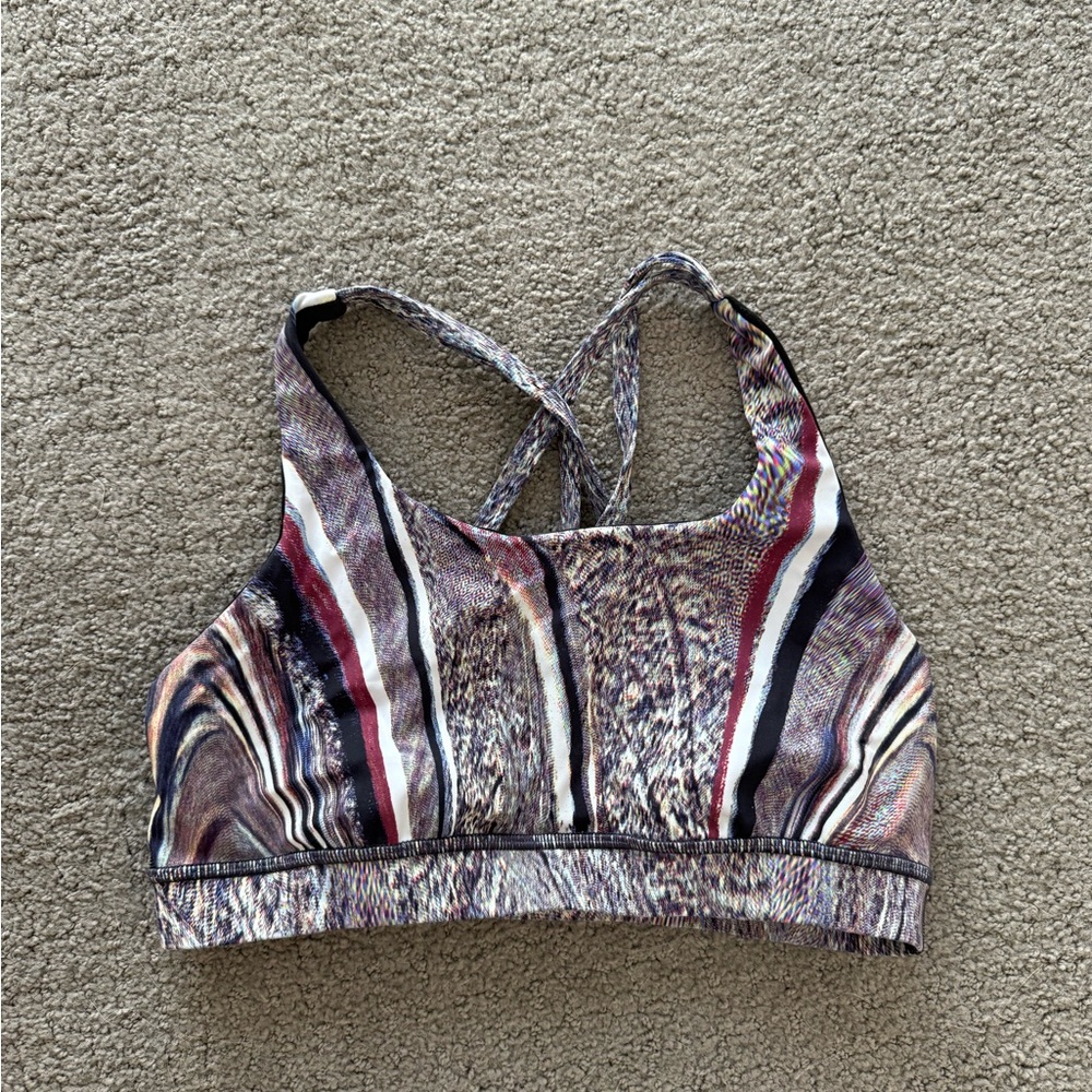 lululemon athletica Strappy Patterned Sports Bra